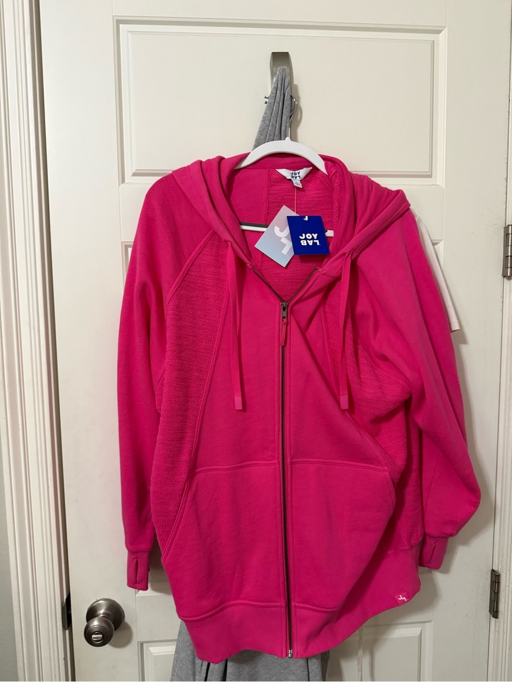 JoyLab Hot Pink Full-Zip Teddy Hoodie Jacket